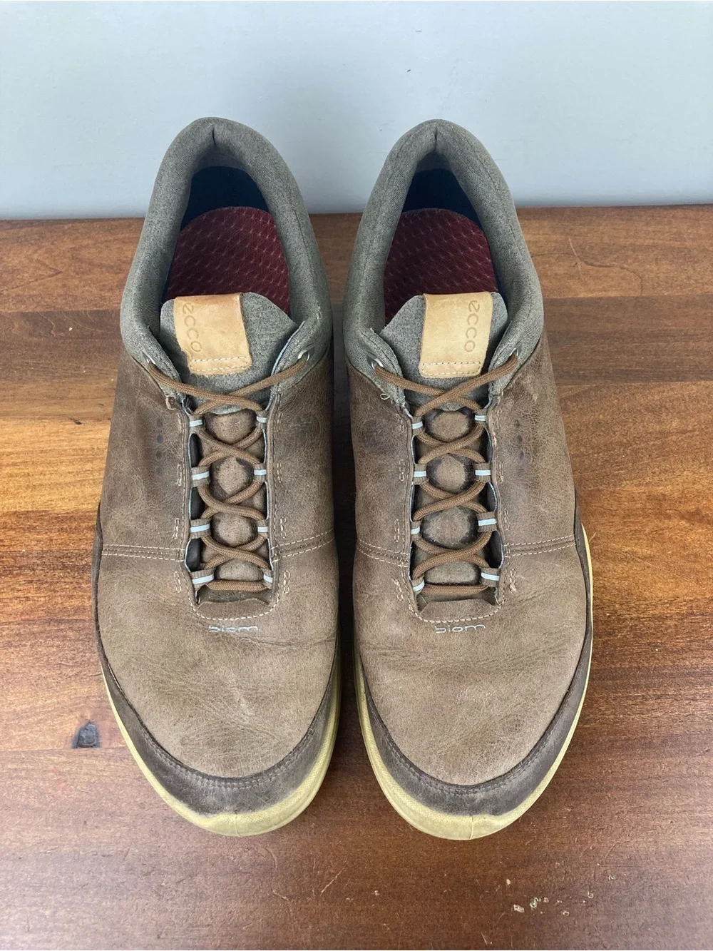 ECCO Biom Hybrid GORE-TEX Golf Shoes Brown Leather Spikeless Mens US 11.